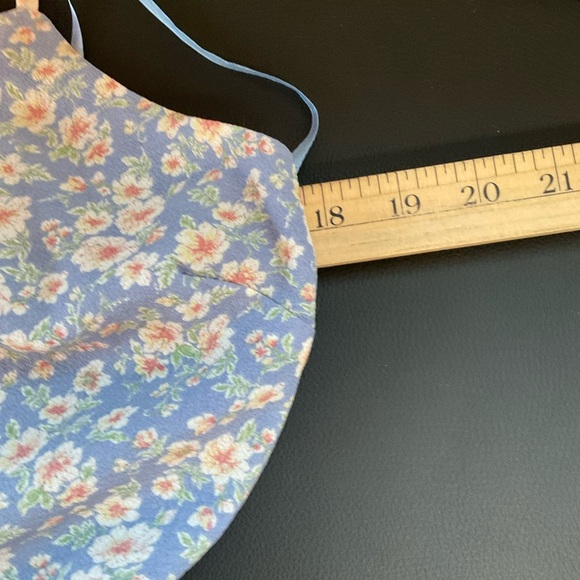 Monteau Dress Blue Floral Mini Sundress Summer Tiered Flowy Strappy Size Medium - Picture 6 of 7